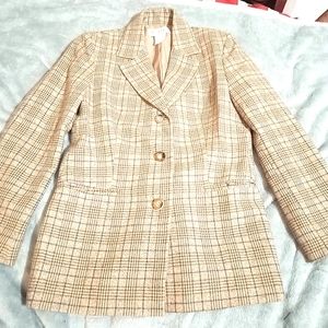 Petite sophisticate size 2 tan plaid